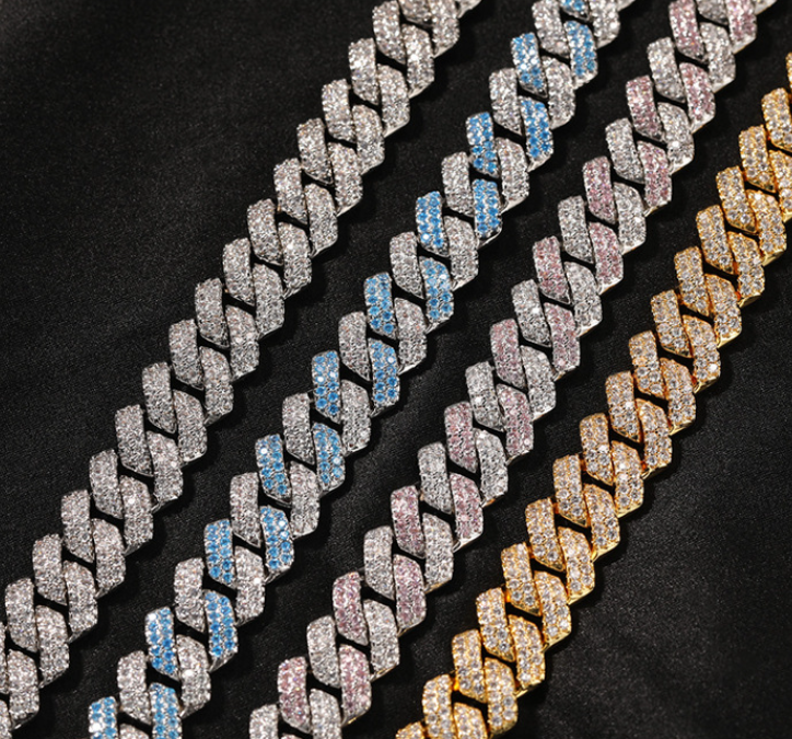 Vein Dynasty® 13mm Cuban Link Chain in 18K Gold-Plated Pure Copper with Cubic Zirconia