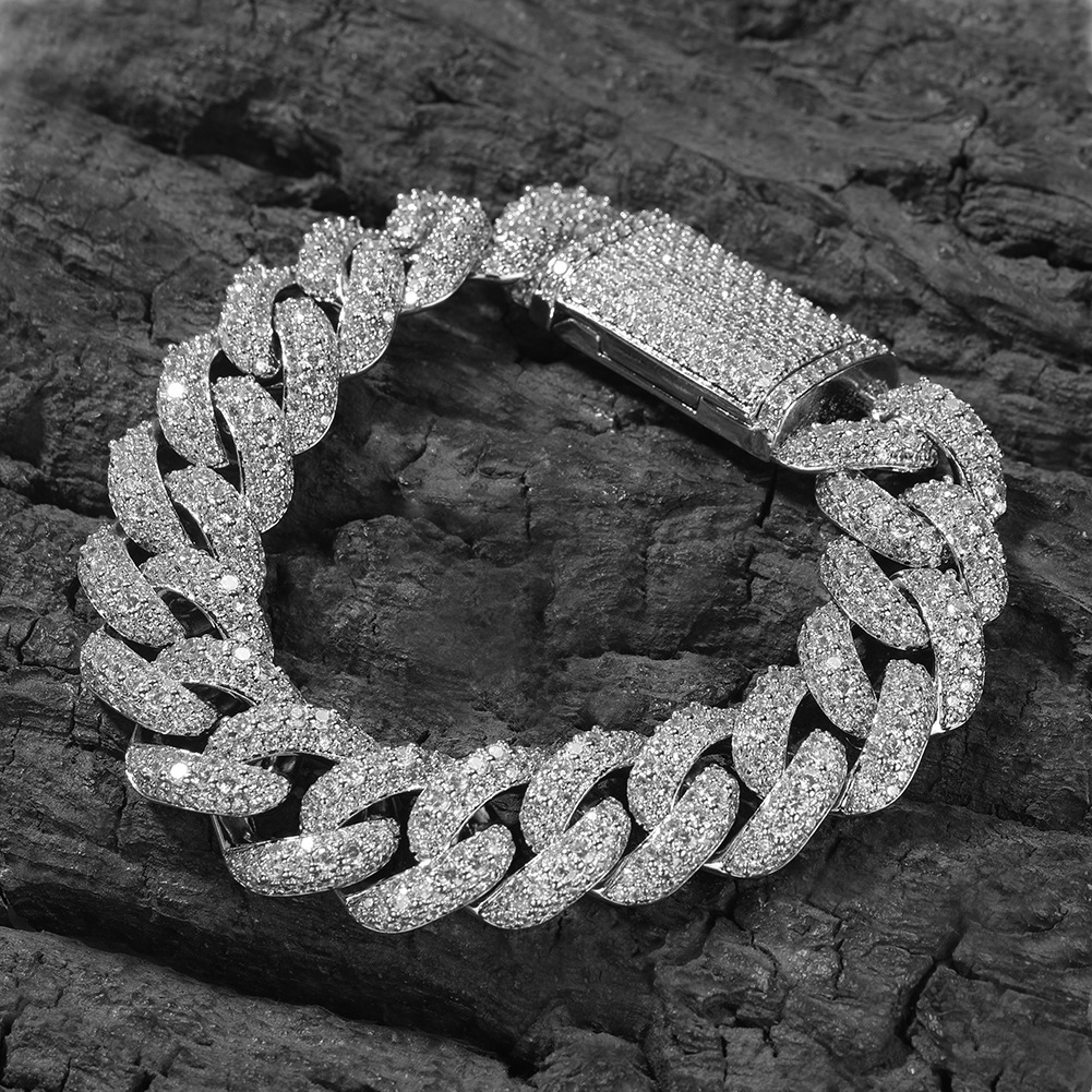 Vein Dynasty® 18mm Cuban Bracelets in 18K Gold-Plated Pure Copper and Cubic Zirconia