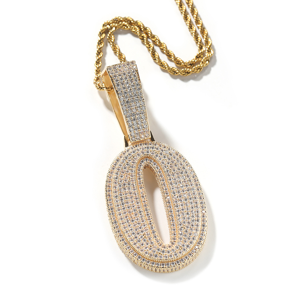 Vein Dynasty® Digital Pendant in 18K Gold-Plated Pure Copper with Cubic Zirconia