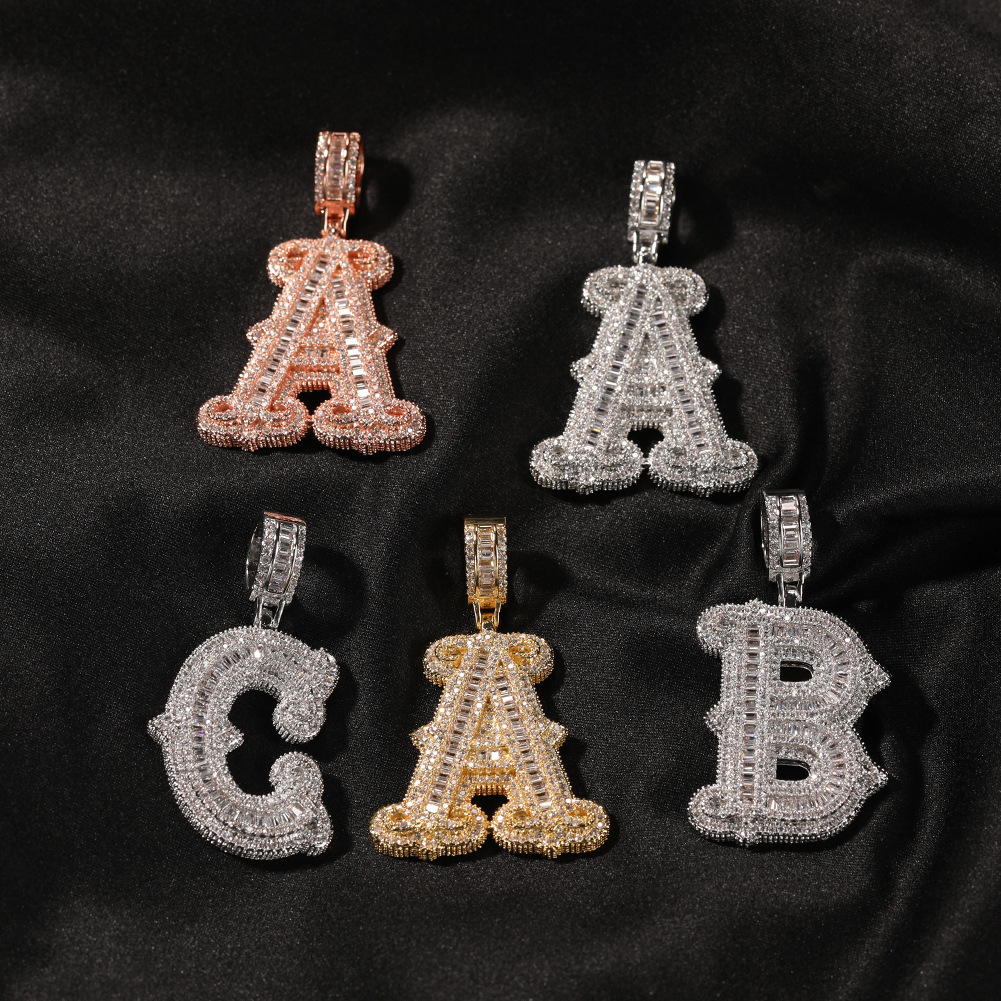 Vein Dynasty® Letter Pendant in 18K Gold-Plated Pure Copper with Cubic Zirconia