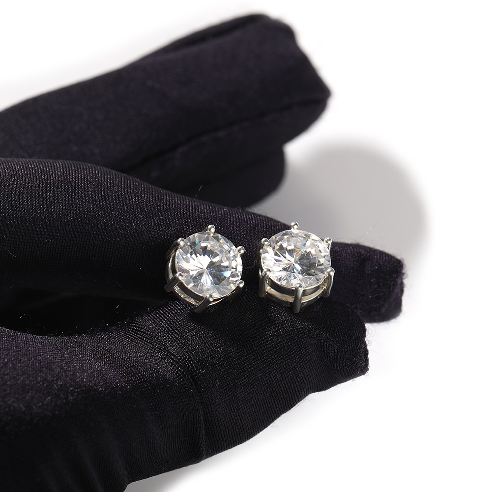 Vein Dynasty® Six-jaw Moissanite Earring in S925 and Mozambique Diamonds