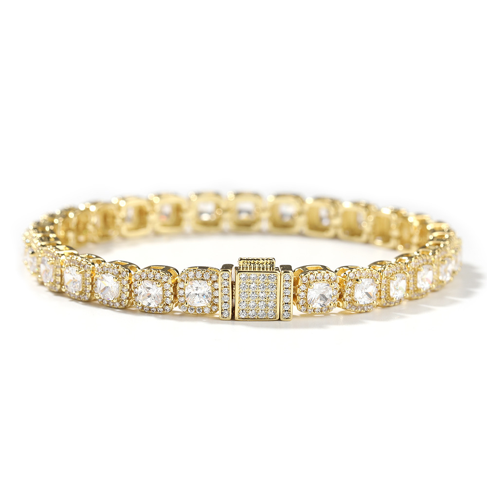 Vein Dynasty® 7mm Rock Sugar Bracelets in 18K Gold-Plated Pure Copper with Cubic Zirconia