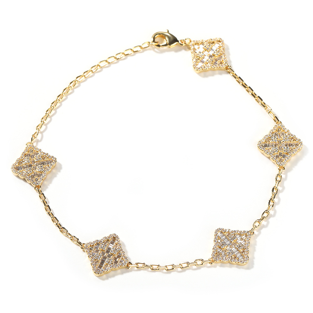 Vein Dynasty® Clover Bracelets in 18K Gold-Plated Pure Copper with Cubic Zirconia
