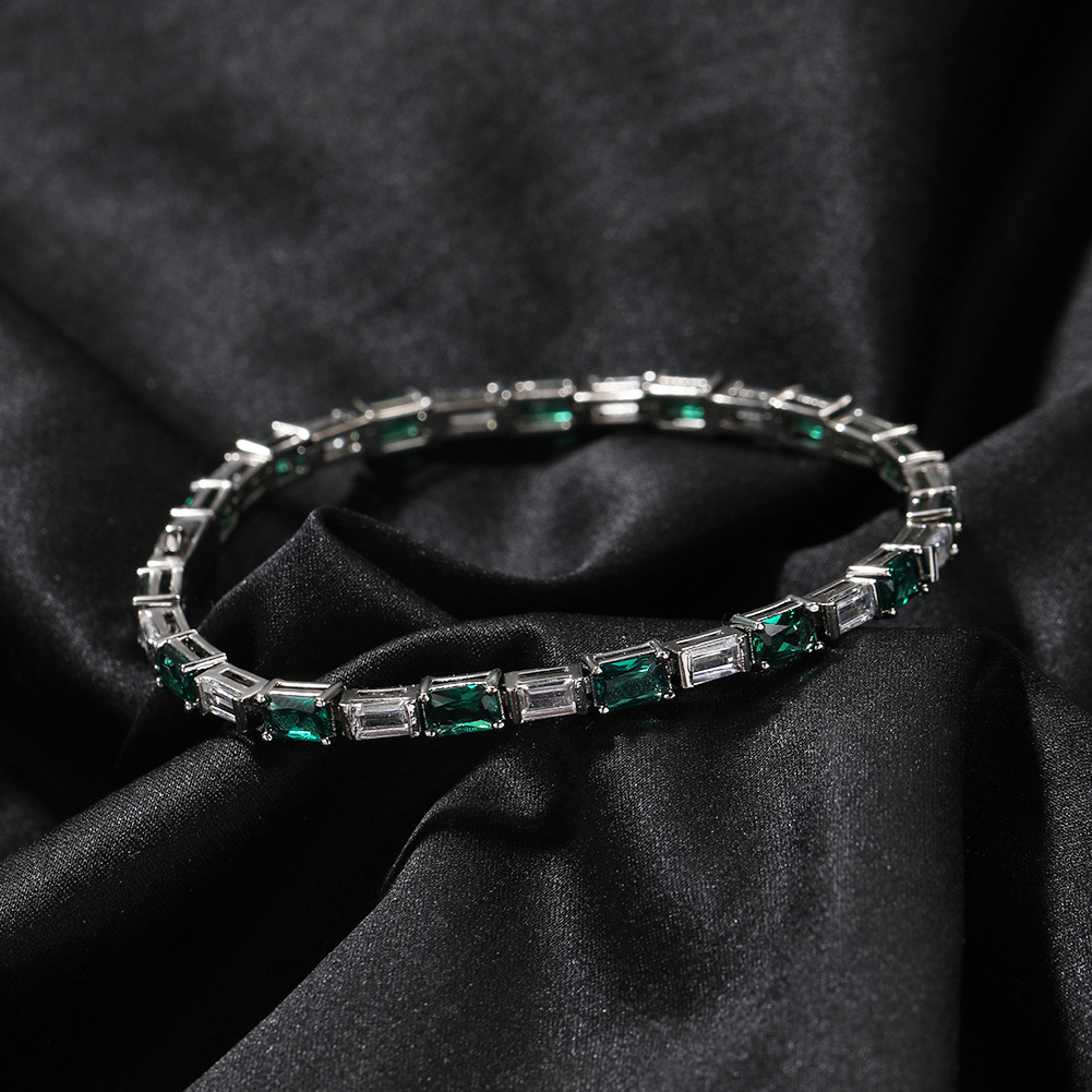 Vein Dynasty® Emerald Color Matching Tennis Bracelets in 18K Gold-Plated Pure Copper with Cubic Zirconia