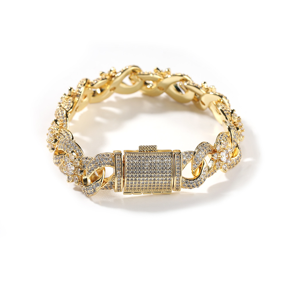 Vein Dynasty® Infinite Flower Bracelets in 18K Gold-Plated Pure Copper with Cubic Zirconia