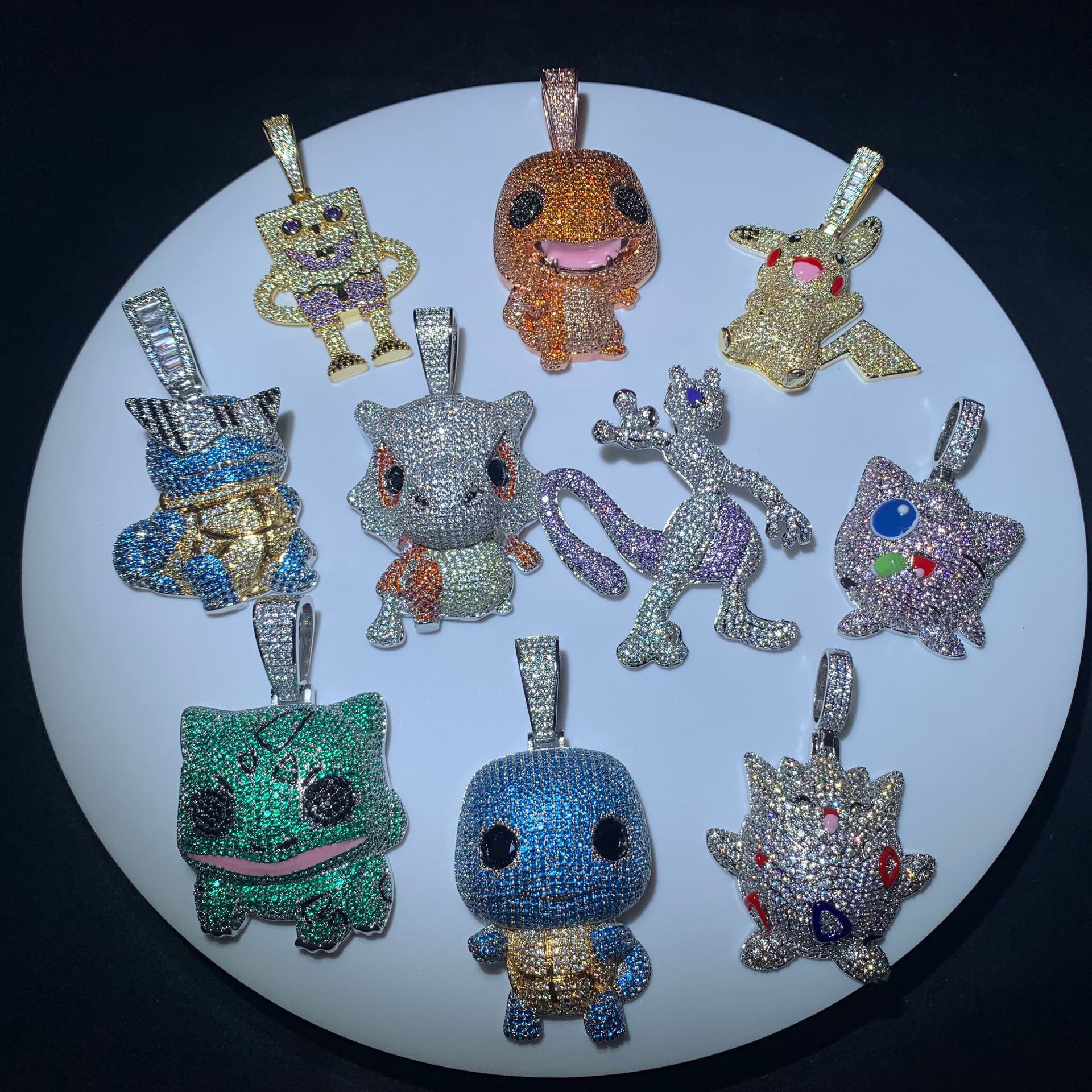 Vein Dynasty® Animals&Anime Pendant in 18K Gold-Plated Pure Copper with Cubic Zirconia