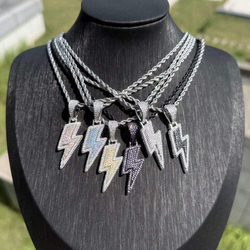 Vein Dynasty® Lightning Pendant in 18K Gold-Plated Pure Copper with Cubic Zirconia